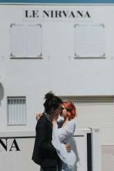 Badass Sequinned French Elopement With Lollipop Bouquet 3