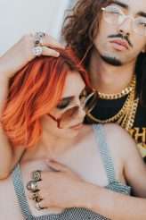 Badass Sequinned French Elopement With Lollipop Bouquet 32