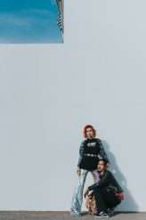 Badass Sequinned French Elopement With Lollipop Bouquet 44