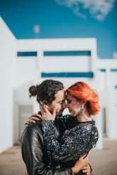 Badass Sequinned French Elopement With Lollipop Bouquet 46