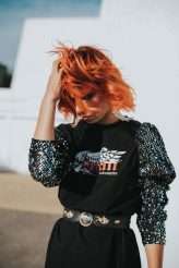 Badass Sequinned French Elopement With Lollipop Bouquet 47