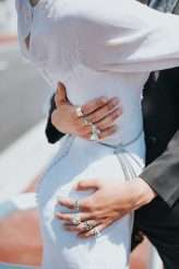 Badass Sequinned French Elopement With Lollipop Bouquet 7