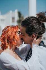 Badass Sequinned French Elopement With Lollipop Bouquet 8