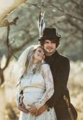 Forest Elopement Boho Styled Shoot Pregnant Bride 13