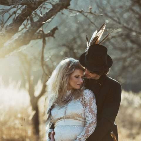 Forest Elopement Boho Styled Shoot Pregnant Bride 29