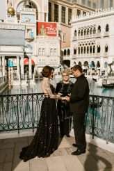 Badass Venetian Las Vegas Elopement with a Black Sequinned Dress and Frenchie Inspiration 14
