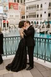 Badass Venetian Las Vegas Elopement with a Black Sequinned Dress and Frenchie Inspiration 17