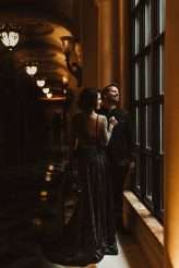 Badass Venetian Las Vegas Elopement with a Black Sequinned Dress and Frenchie Inspiration 33