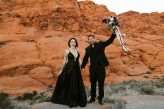 Badass Venetian Las Vegas Elopement with a Black Sequinned Dress and Frenchie Inspiration 37