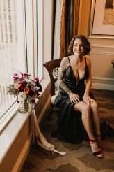 Badass Venetian Las Vegas Elopement with a Black Sequinned Dress and Frenchie Inspiration 6