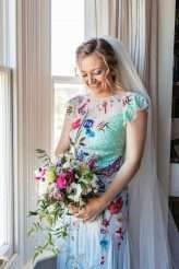 Rustic Beer Themed Wedding Blue Wedding Dress 11