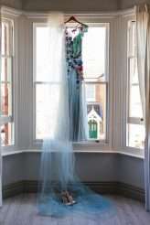 Rustic Beer Themed Wedding Blue Wedding Dress 5