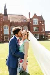 Rustic Beer Themed Wedding Blue Wedding Dress 51