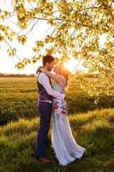 Rustic Beer Themed Wedding Blue Wedding Dress 95