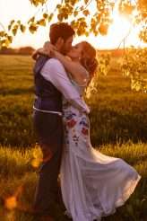 Rustic Beer Themed Wedding Blue Wedding Dress 97