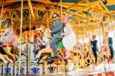 Colourful Flower Explosion Vintage Carousel Wedding 53