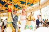 Colourful Flower Explosion Vintage Carousel Wedding 54