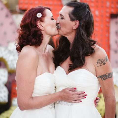 Cross-Dressing Las Vegas Wedding with the Bride & Groom in the Same Dress! (25)