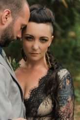 Homemade Farm Wedding with Black Wedding Dress (10)