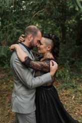Homemade Farm Wedding with Black Wedding Dress (13)