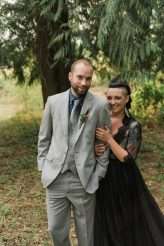 Homemade Farm Wedding with Black Wedding Dress (15)