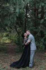 Homemade Farm Wedding with Black Wedding Dress (8)