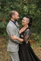 Homemade Farm Wedding with Black Wedding Dress (9)