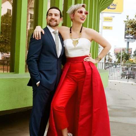 Los Angeles Brunch Wedding with the Bride in a Red Jumpsuit! (8)