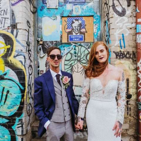Uber-cool Hackney Wedding with a Canal Boat Arrival (25)