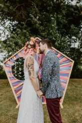 Colourful Bird-Themed Festival Wedding Where EVERYTHING was DIY (25)
