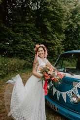 Colourful Bird-Themed Festival Wedding Where EVERYTHING was DIY (39)