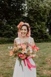 Colourful Bird-Themed Festival Wedding Where EVERYTHING was DIY (40)