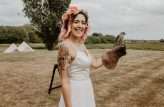 Colourful Bird-Themed Festival Wedding Where EVERYTHING was DIY (42)