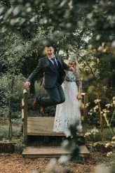 Laid Back Woodland Wedding with an Embroidered Floral Dress (30)