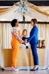 Laidback Pride Themed Barn Wedding with Trinidadian Feast and Colourful Bridal Suits (27)