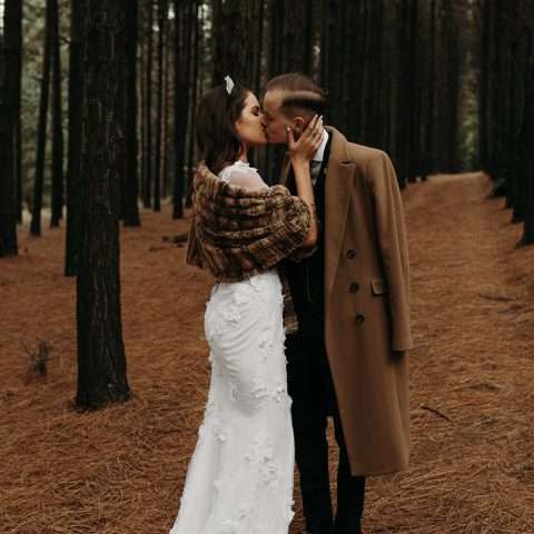 Romantic Moody Autumnal Woodland Wedding 75