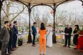 colourful brixton bandstand school hall london wedding 17