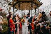 colourful brixton bandstand school hall london wedding 22