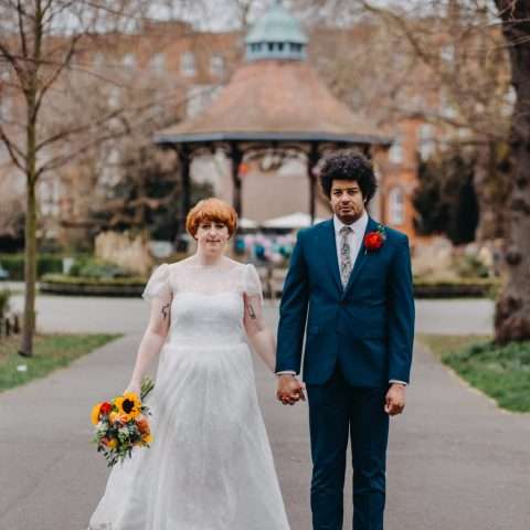 colourful brixton bandstand school hall london wedding 31