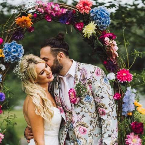 Botanical Rainbow Summer Festival Wedding (57)