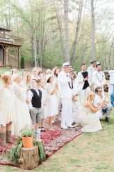 Southern Lodge Wedding with Modern Bohemian Styling & The Guests All in White (22)
