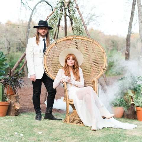 Southern Lodge Wedding with Modern Bohemian Styling & The Guests All in White (51)