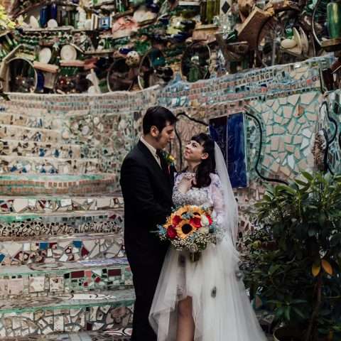Vintage Rockabilly Meets Back to the Future Inspired Wedding at Philadelphia’s Magic Gardens (33)