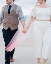 Lazy Las Vegas Elopement Ombre Dip Dye Veil Succulents Bridal Culottes 1