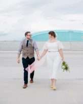 Lazy Las Vegas Elopement Ombre Dip Dye Veil Succulents Bridal Culottes 11