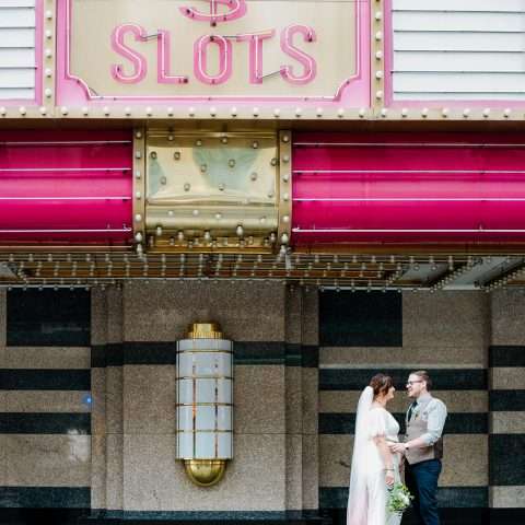 Lazy Las Vegas Elopement Ombre Dip Dye Veil Succulents Bridal Culottes 19