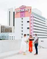 Lazy Las Vegas Elopement Ombre Dip Dye Veil Succulents Bridal Culottes 2