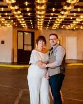 Lazy Las Vegas Elopement Ombre Dip Dye Veil Succulents Bridal Culottes 20