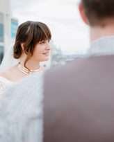 Lazy Las Vegas Elopement Ombre Dip Dye Veil Succulents Bridal Culottes 3