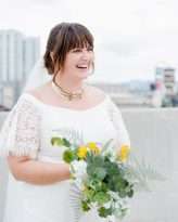 Lazy Las Vegas Elopement Ombre Dip Dye Veil Succulents Bridal Culottes 5